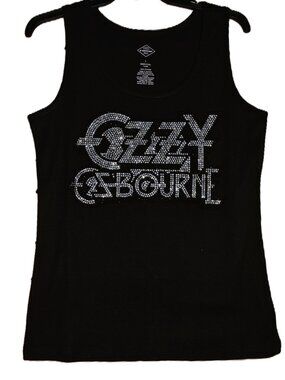 Ozzy Osbourne  Rhinestone bling black  sleeveless tank   XS,S,M,L,XL,XXL, …